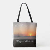 Amerikaanse Maagdeneilanden St. Croix Sunset Tropi Tote Bag (Achterkant)