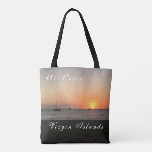 Amerikaanse Maagdeneilanden St. Croix Sunset Tropi Tote Bag (Achterkant)