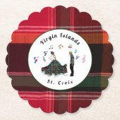 Amerikaanse Maagdeneilanden St. Croix USVI Madras Kartonnen Onderzetters (Voorkant)