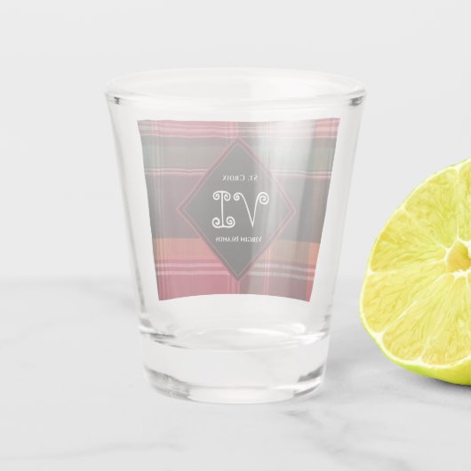 Amerikaanse Maagdeneilanden St. Croix USVI Madras  Shot Glas (Achterkant)