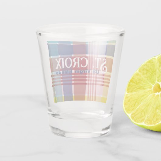 Amerikaanse Maagdeneilanden St. Croix USVI Madras Shot Glas (Achterkant)