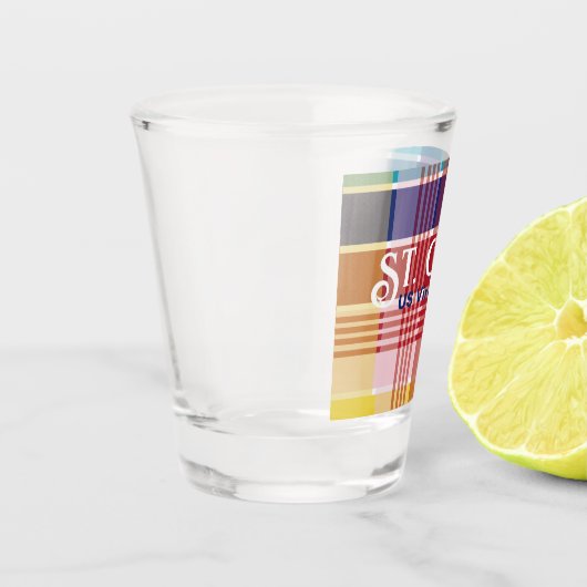 Amerikaanse Maagdeneilanden St. Croix USVI Madras Shot Glas (Links)