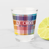 Amerikaanse Maagdeneilanden St. Croix USVI Madras Shot Glas (Voorkant)