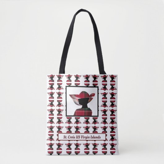Amerikaanse Maagdeneilanden St. Croix USVI Madras Tote Bag (Voorkant)