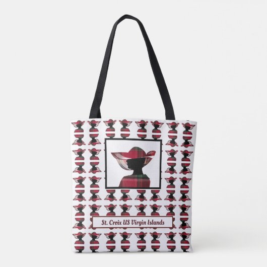 Amerikaanse Maagdeneilanden St. Croix USVI Madras Tote Bag (Achterkant)