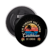 Amerikaanse Maagdeneilanden St. Croix USVI tropisc Button Flesopener (Voorkant)