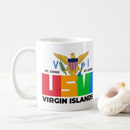 Amerikaanse Maagdeneilanden St. Croix USVI tropisc Koffiemok (Met donut)
