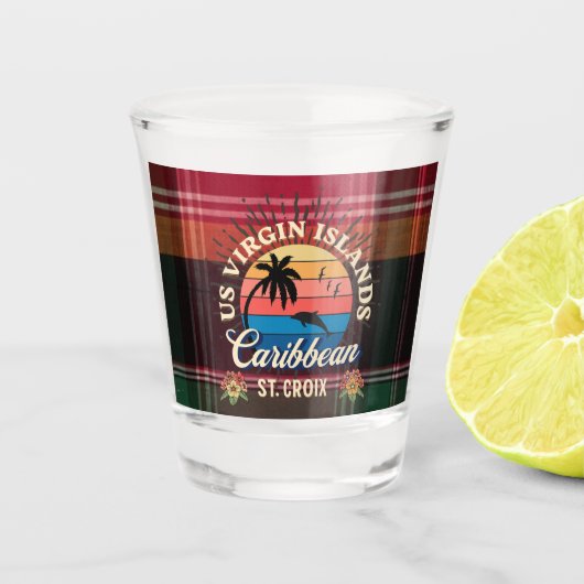 Amerikaanse Maagdeneilanden St. Croix USVI Tropisc Shot Glas (Voorkant)