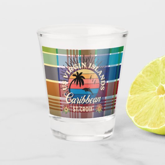 Amerikaanse Maagdeneilanden St. Croix USVI Tropisc Shot Glas (Voorkant)