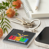 Amerikaanse Maagdeneilanden St. Croix USVI tropisc Sleutelhanger (Voorkant Rechts)