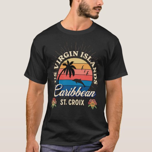 Amerikaanse Maagdeneilanden St. Croix USVI tropisc T-shirt (Voorkant)