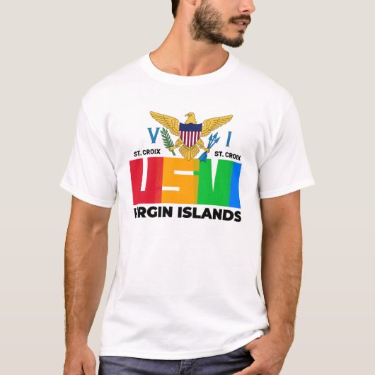 Amerikaanse Maagdeneilanden St. Croix USVI tropisc T-shirt (Voorkant)