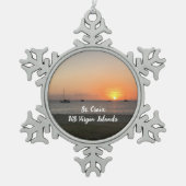 Amerikaanse Maagdeneilanden St. Croix USVI tropisc Tin Sneeuwvlok Ornament (Voorkant)