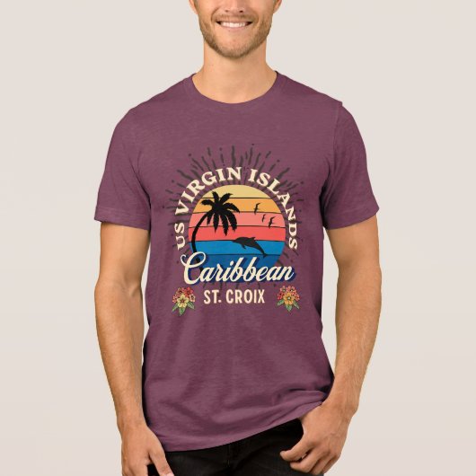 Amerikaanse Maagdeneilanden St. Croix USVI tropisc Tri-Blend Shirt (Voorkant)