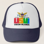 Amerikaanse Maagdeneilanden St. Croix USVI tropisc Trucker Pet (Voorkant)