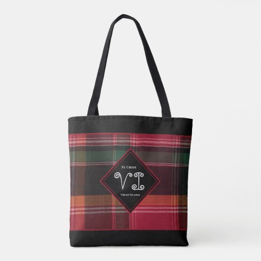 Amerikaanse Maagdeneilanden St. Croix VI Madras pe Tote Bag (Achterkant)