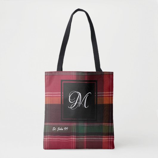 Amerikaanse Maagdeneilanden St. John Madras USVI Tote Bag (Voorkant)