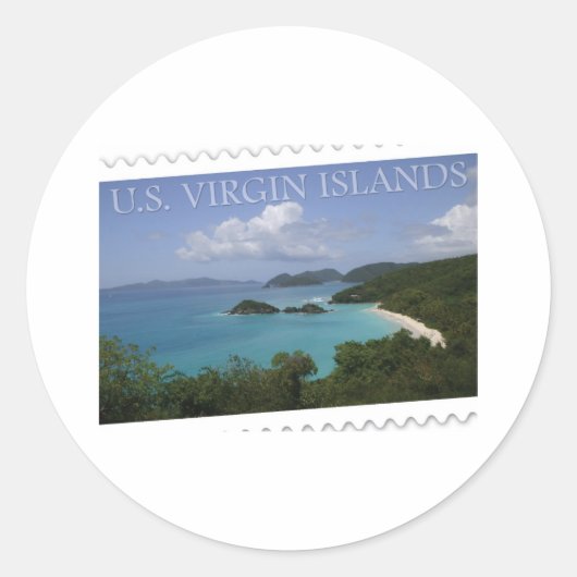 Amerikaanse Maagdeneilanden - St. John's Trunk Bay Ronde Sticker (Voorkant)