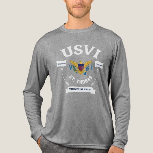 Amerikaanse Maagdeneilanden St. Thomas USVI Caribi Tri-Blend Shirt (Voorkant volledig)