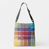 Amerikaanse Maagdeneilanden St. Thomas USVI Madras Crossbody Tas (Achterkant)