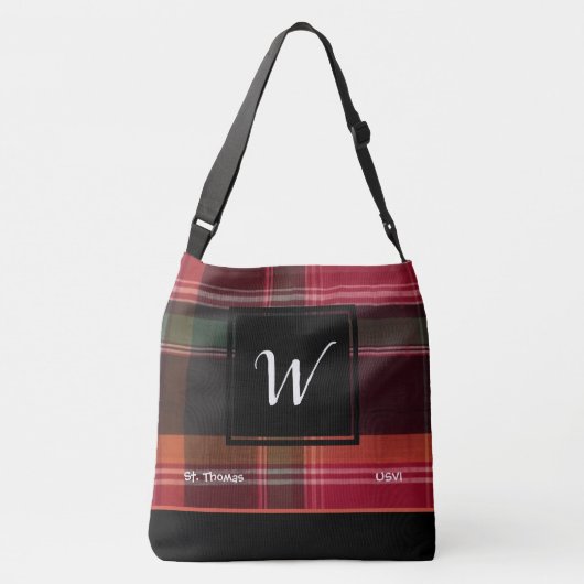 Amerikaanse Maagdeneilanden St. Thomas USVI Madras Crossbody Tas (Achterkant)