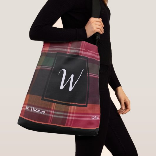 Amerikaanse Maagdeneilanden St. Thomas USVI Madras Crossbody Tas (Dichtbij)