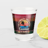 Amerikaanse Maagdeneilanden St. Thomas USVI Madras Shot Glas (Voorkant)