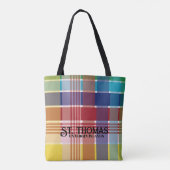Amerikaanse Maagdeneilanden St. Thomas USVI Madras Tote Bag (Achterkant)