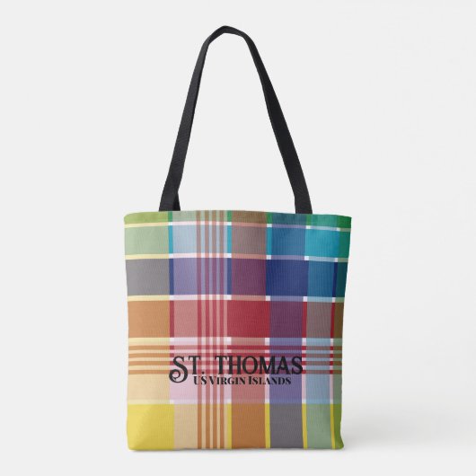 Amerikaanse Maagdeneilanden St. Thomas USVI Madras Tote Bag (Achterkant)