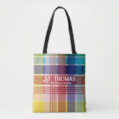 Amerikaanse Maagdeneilanden St. Thomas USVI Madras Tote Bag (Voorkant)
