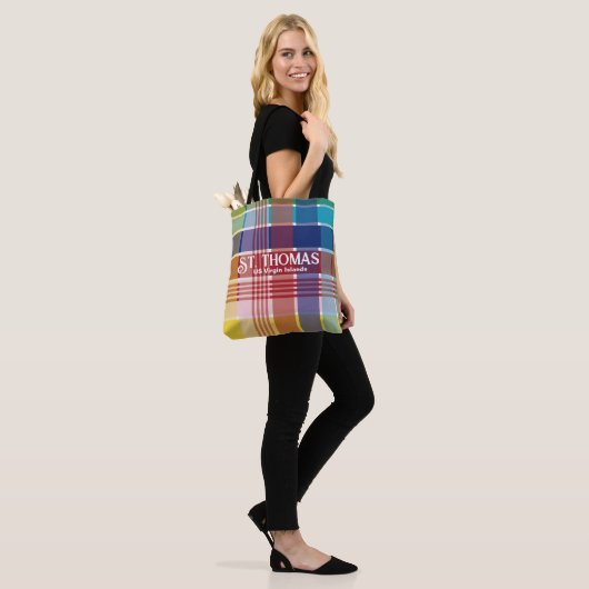 Amerikaanse Maagdeneilanden St. Thomas USVI Madras Tote Bag (Op model)