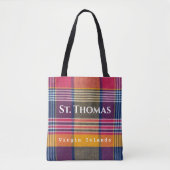 Amerikaanse Maagdeneilanden St. Thomas USVI Madras Tote Bag (Voorkant)