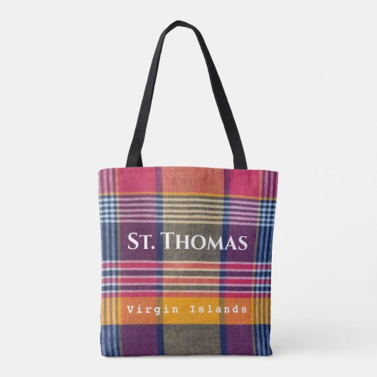 Amerikaanse Maagdeneilanden St. Thomas USVI Madras Tote Bag (Achterkant)
