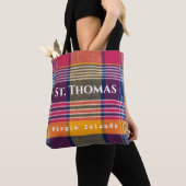 Amerikaanse Maagdeneilanden St. Thomas USVI Madras Tote Bag (Dichtbij)
