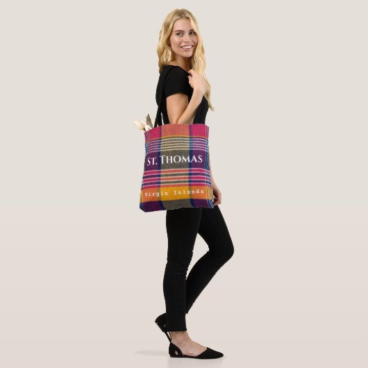 Amerikaanse Maagdeneilanden St. Thomas USVI Madras Tote Bag (Op model)