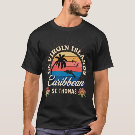 Amerikaanse Maagdeneilanden St. Thomas USVI tropis T-shirt (Voorkant)