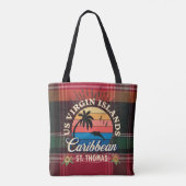 Amerikaanse Maagdeneilanden St. Thomas USVI Tropis Tote Bag (Achterkant)