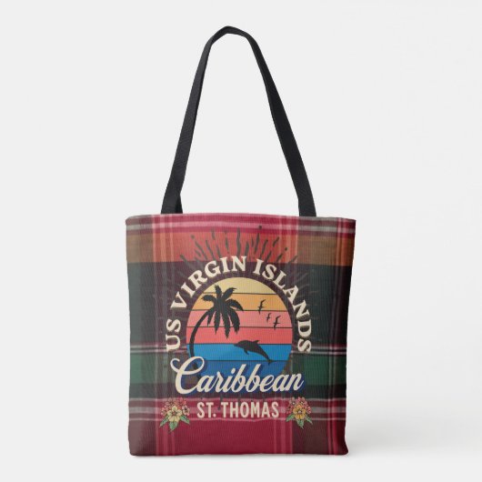 Amerikaanse Maagdeneilanden St. Thomas USVI Tropis Tote Bag (Achterkant)