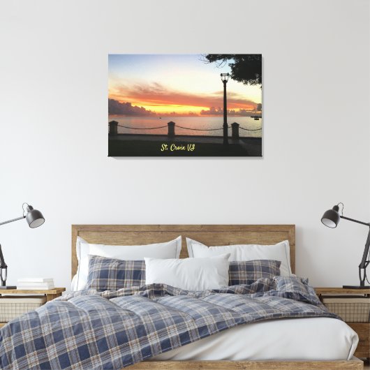 Amerikaanse Maagdeneilanden Sunset St. Croix USVI Canvas Afdruk (Insitu (Slaapkamer))