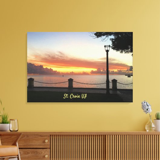 Amerikaanse Maagdeneilanden Sunset St. Croix USVI Canvas Afdruk (Insitu (Woonkamer))