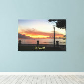 Amerikaanse Maagdeneilanden Sunset St. Croix USVI Canvas Afdruk (Insitu (Houten vloer))