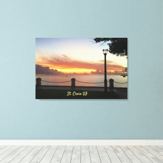 Amerikaanse Maagdeneilanden Sunset St. Croix USVI Canvas Afdruk (Insitu (Houten vloer))
