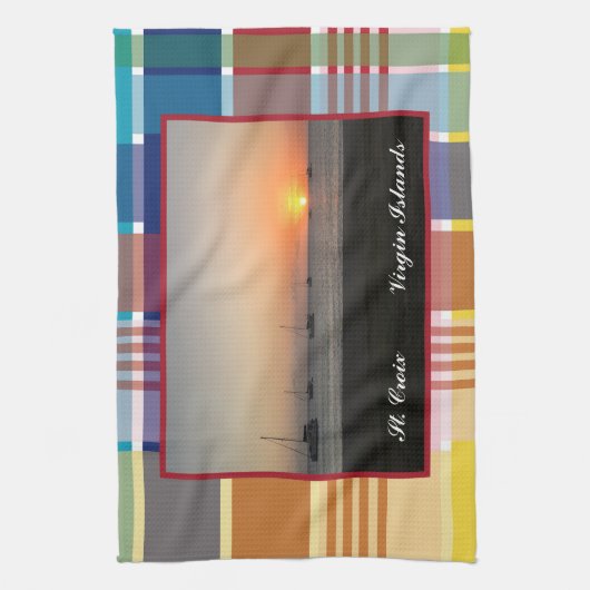 Amerikaanse Maagdeneilanden Sunset St. Croix USVI  Theedoek (Verticaal)