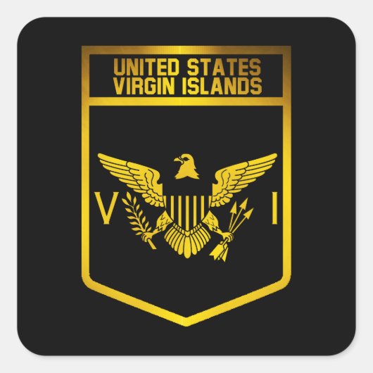 Amerikaanse Maagdeneilanden Vierkante Sticker (Voorkant)