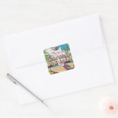 Amerikaanse Maagdeneilanden vintage reisposter Vierkante Sticker (Envelop)