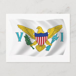 Amerikaanse Maagdeneilanden Vlag Ansichtkaart Briefkaart