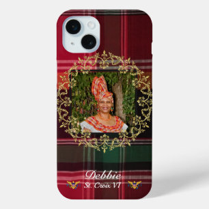 Amerikaanse Maagdeneilanden Vlag Madras Gold Perso iPhone 15 Mini Hoesje