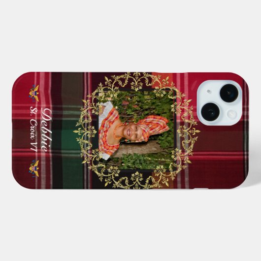 Amerikaanse Maagdeneilanden Vlag Madras Gold Perso Case-Mate iPhone Case (Achterkant (horizontaal))