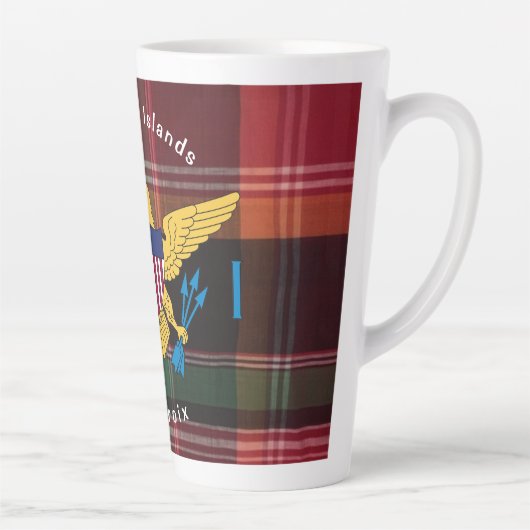 Amerikaanse Maagdeneilanden Vlag Madras Patroon St Latte Mok (Rechts)