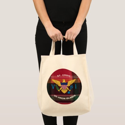 Amerikaanse Maagdeneilanden Vlag Madras St. Croix  Tote Bag (Voorkant (product))